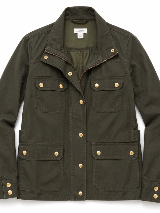 J. Crew Jackets & Blazers - J.Crew Utility Jacket Women Small Olive Green Military Field Coat Cotton
